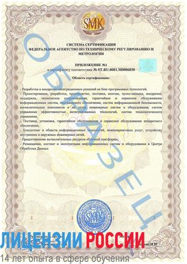 Образец сертификата соответствия (приложение) Щербинка Сертификат ISO 27001